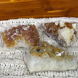 Unique heat treated citrine clusters